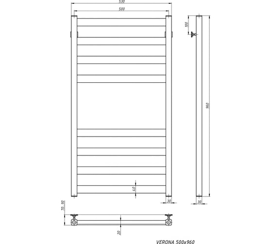 Водяной полотенцесушитель STINOX Verona VER100