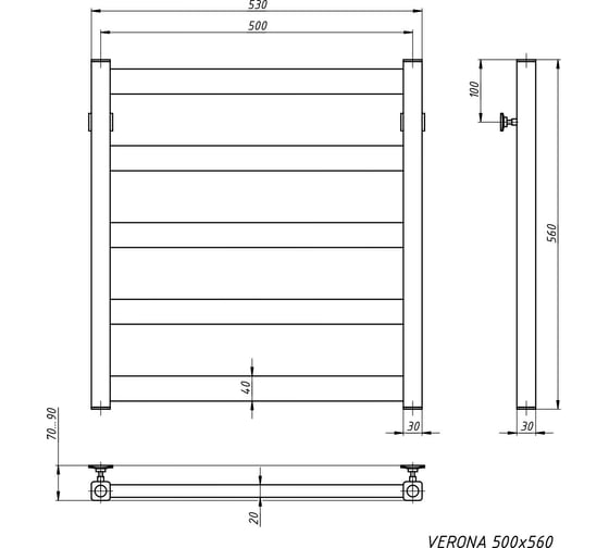 Водяной полотенцесушитель STINOX Verona VER60