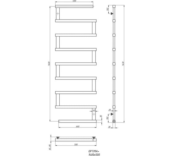 Водяной полотенцесушитель STINOX Optima Plus OP140PL