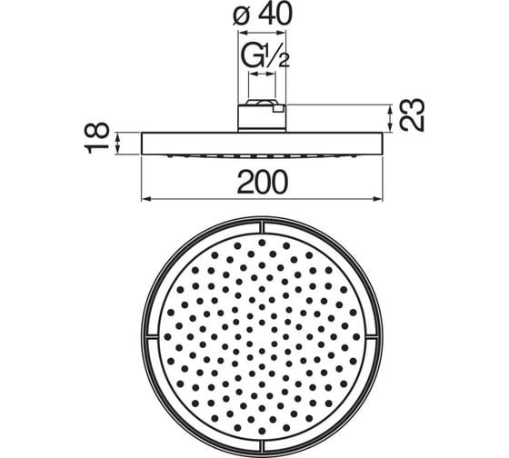 Верхний душ 20 см NOBILI матовый черный AD139/10CBM 00000073634