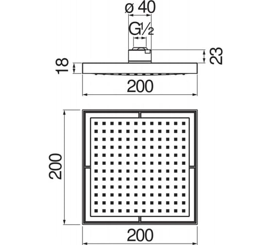 Верхний душ NOBILI MIA 20 см, матовый черный AD139/17CBM 00000071238