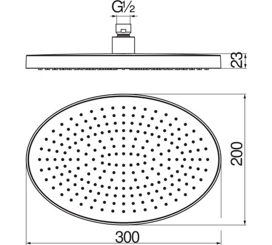 Верхний душ NOBILI 300x200 мм AD139/71CR 00000041359