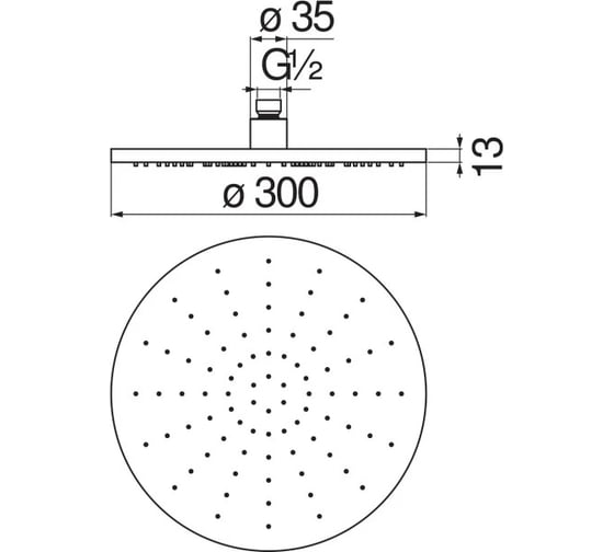 Верхний душ NOBILI 30 см AD139/63CR 00000037461