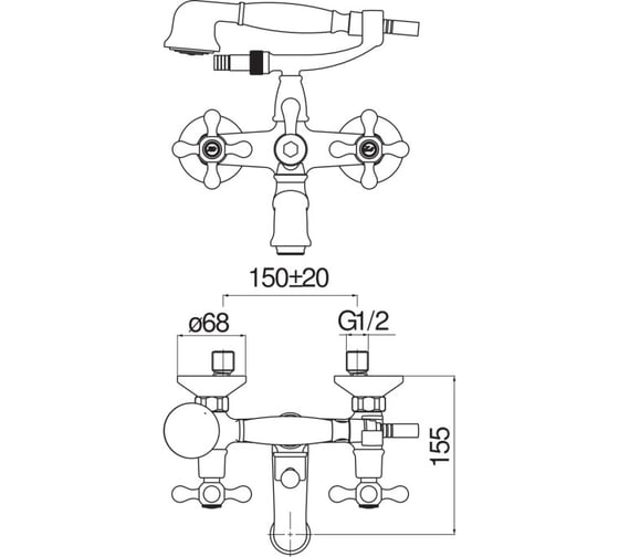 Смеситель для ванны NOBILI GRAZIA бронза GRC5001BR 00000038947