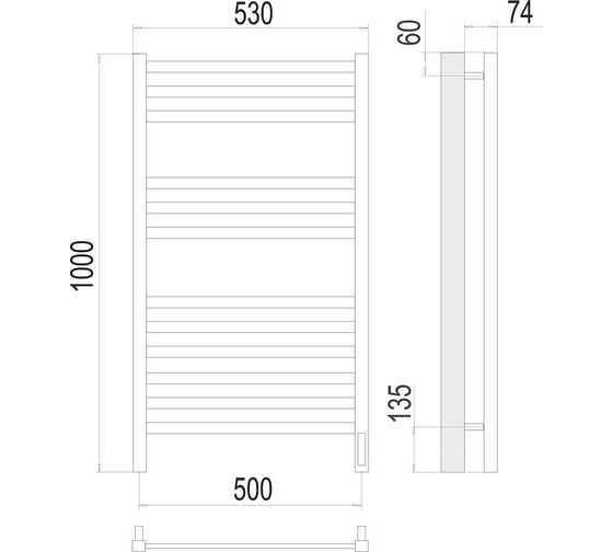 Полотенцесушитель Terminus Ното sensor quick touch П12 500x1000 4670078526519