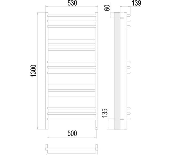 Полотенцесушитель Terminus Соренто sensor quick touch П15 500x1300 4670078531483
