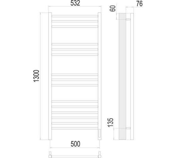 Полотенцесушитель Terminus Аврора sensor quick touch П15 500x1300 4670078527233