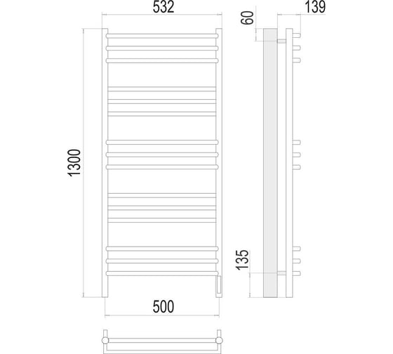 Полотенцесушитель Terminus Прато sensor quick touch П15 500x1300 4670078531513