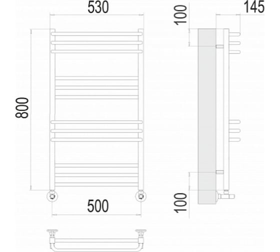 Полотенцесушитель Terminus Соренто П12 500x800 4670078530837
