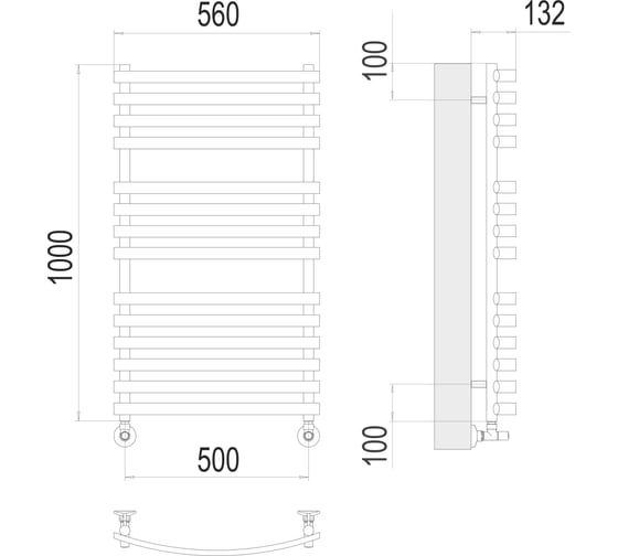 Полотенцесушитель Terminus Капри П14 500x1000 4670078530646