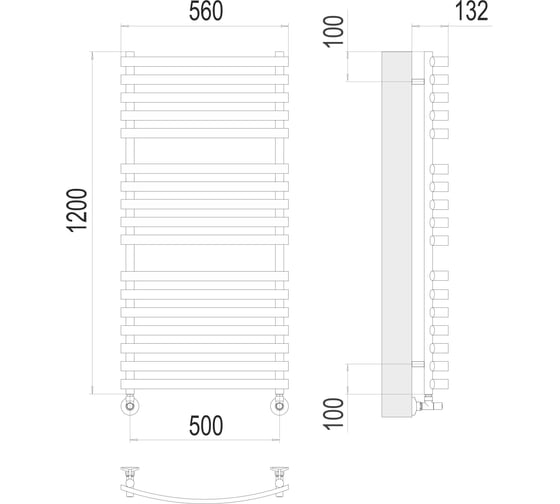 Полотенцесушитель Terminus Капри П17 500x1200 4670078530653