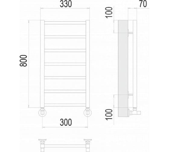 Полотенцесушитель Terminus Контур П7 300x800 4670078529633