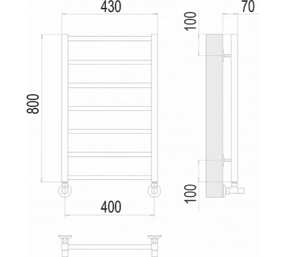 Полотенцесушитель Terminus Контур П7 400x800 4670078529640