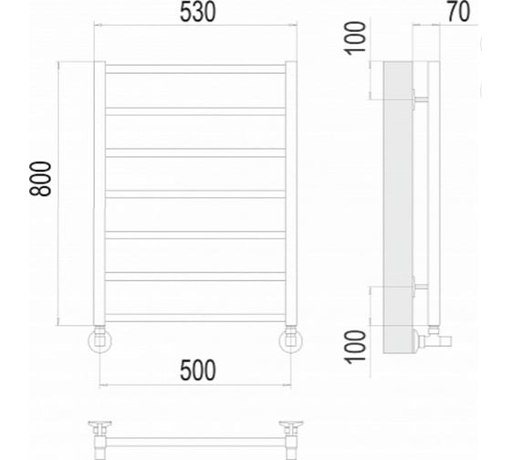 Полотенцесушитель Terminus Контур П7 500x800 4670078529657