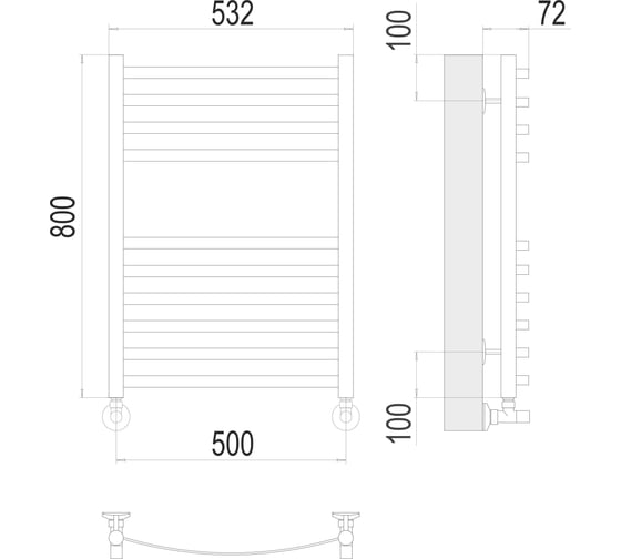 Полотенцесушитель Terminus Авиэль П10 500x800 4670078529015