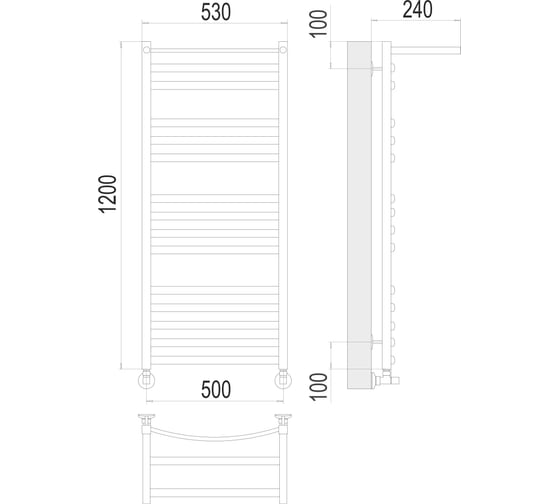 Полотенцесушитель Terminus Енисей с полкой П15 500x1200 4670078529589