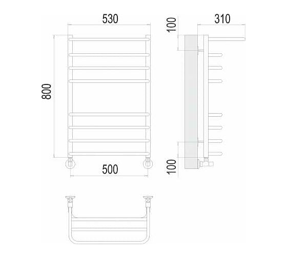 Полотенцесушитель Terminus Арктур П8 500x800 4670078529466