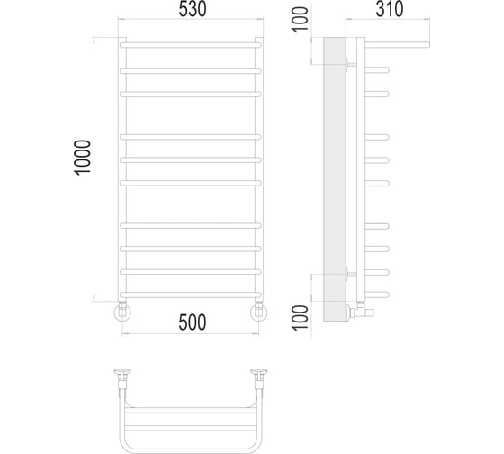 Полотенцесушитель Terminus Арктур П10 500x1000 4670078529459
