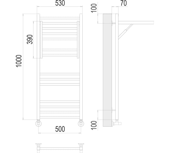 Полотенцесушитель Terminus Валенсия П14 500x1000 4670078529480