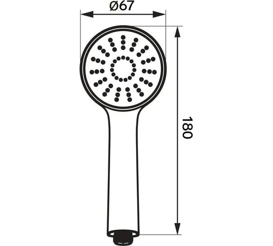 Душевая лейка Zein LD-P-01-003, корпус пластик, 1 режим, хром 1264284