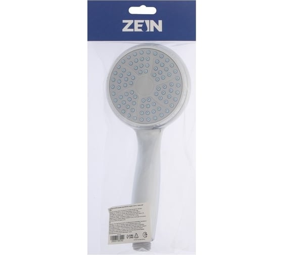 Душевая лейка Zein Z0012, средняя, пластик, 1 режим, хром 7188104