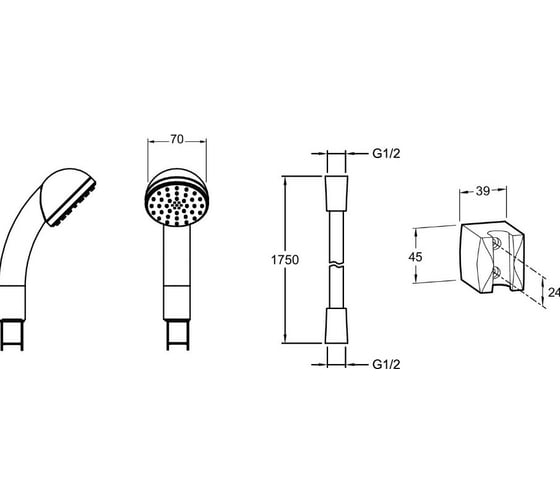 Душевой набор Jacob Delafon ECO E14321-CP 00000036942