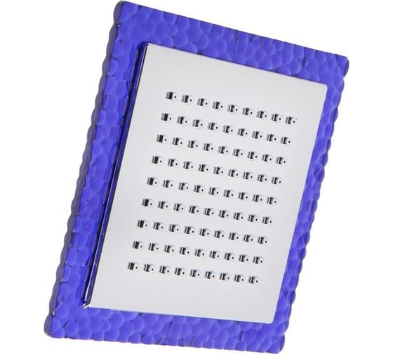 Стационарная лейка Zein Z0153, квадратная, 15x15 см, 1 режим, пластик, синий/хром 7188110