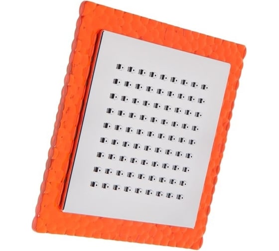 Стационарная лейка Zein Z0152, квадратная, 15x15 см, 1 режим, пластик, оранжевый/хром 7188109 1