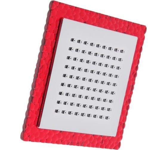 Стационарная лейка Zein Z0151, квадратная, 15x15 см, 1 режим, пластик, красный/хром 7188108 1