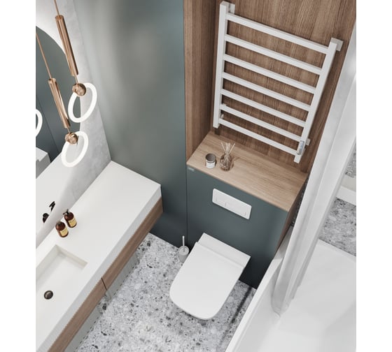 Электрический полотенцесушитель TermoSmart Лофт 500x600 мм, 6 перекладин, LF50/60WHPE