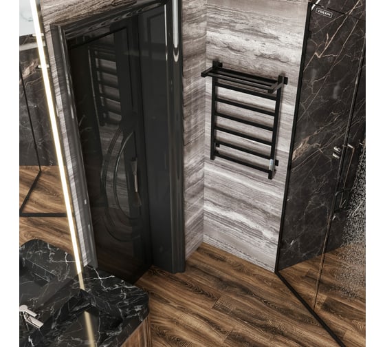 Электрический полотенцесушитель с полкой TermoSmart 500x800 мм, 8 перекладин LF50/80BKPE