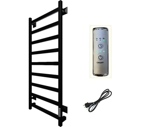 Электрический полотенцесушитель TermoSmart Лофт 500x1000 мм, 9 перекладин, черный матовый LF50/100BKE