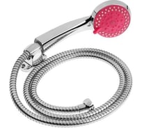 Набор для душа Zein Z0805, шланг 150 см, держатель, лейка 5 режимов, розовый/хром 6931453