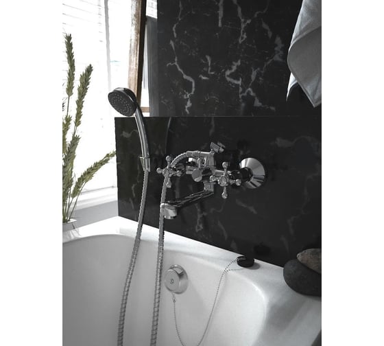 Смеситель для ванны KONNER ELEMENT CROSS с аксессуарами ELC2510 6088167