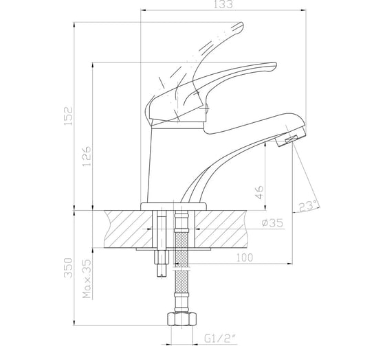 Смеситель для раковины KONNER BASIS BSS1000 6088139