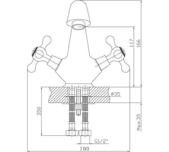Смеситель для раковины KONNER ELEMENT CROSS ELC2010 6088164