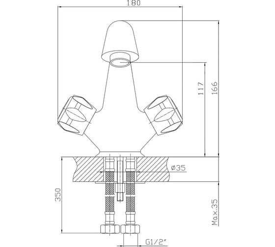 Смеситель для раковины KONNER ELEMENT QUARZ ELQ2020 6088169