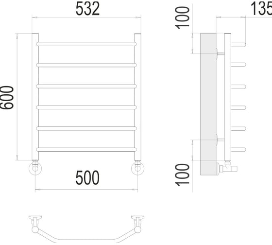 Полотенцесушитель Terminus Виктория П6 500x600 4670078530080