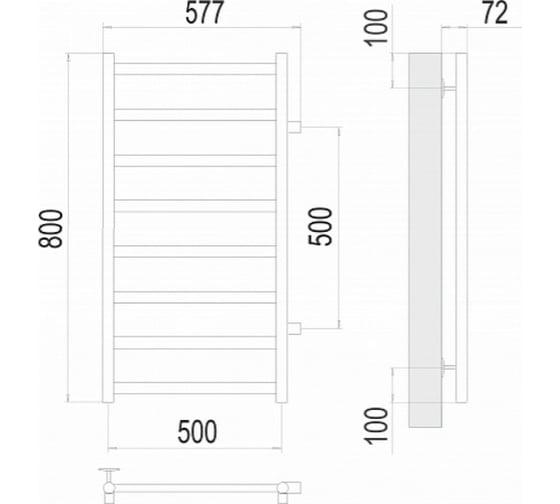 Полотенцесушитель Terminus Аврора П8 500x800 бп500 4670078529923