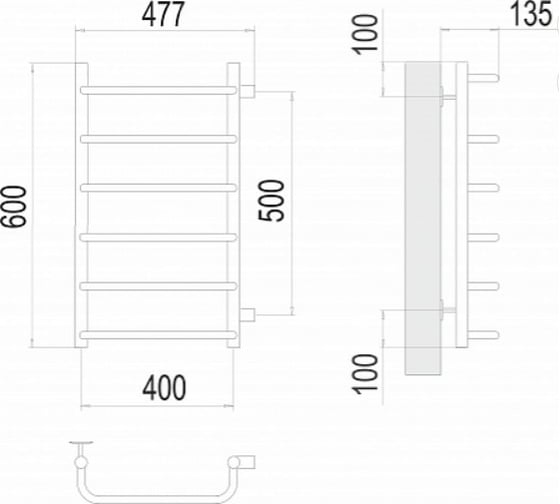 Полотенцесушитель Terminus Стандарт П6 400x600 бп500 4670078530325