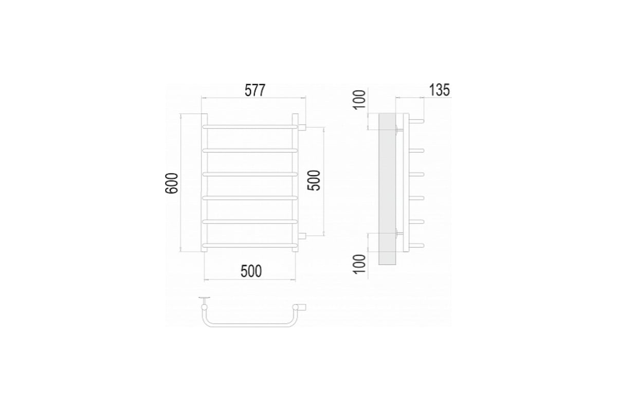 Полотенцесушитель terminus стандарт п6 боковое подключение