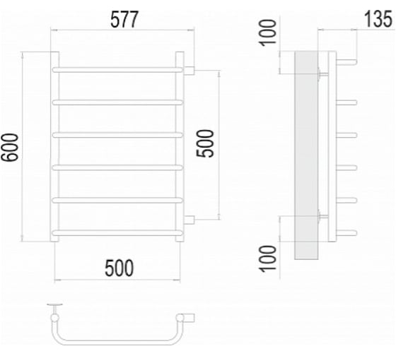 Полотенцесушитель Terminus Стандарт П6 500x600 бп500 4670078530349