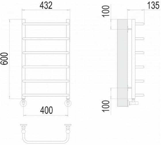 Полотенцесушитель Terminus Стандарт П6 400x600 4670078530318