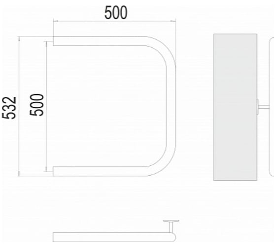 Полотенцесушитель Terminus П-образный 1" 500x500 4620768881374