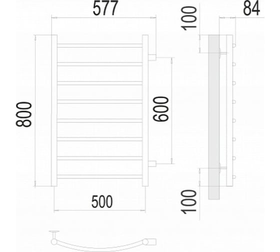 Полотенцесушитель Terminus Классик П8 500x800 бп600 4670078530264