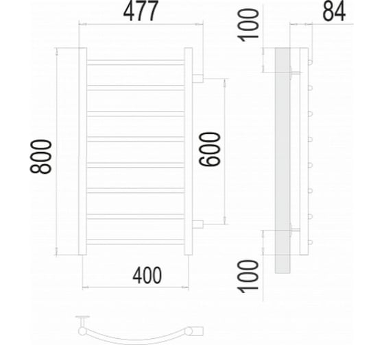 Полотенцесушитель Terminus Классик П8 400x800 бп600 4670078530240