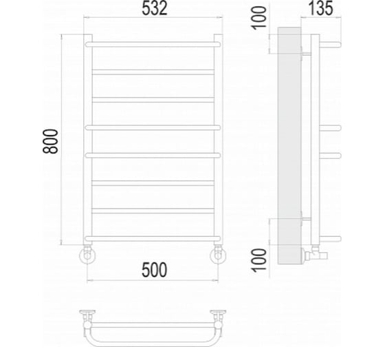 Полотенцесушитель Terminus Евромикс П8 500x800 4670078530165