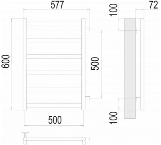 Полотенцесушитель Terminus Аврора П6 500x600 бп500 4670078529886