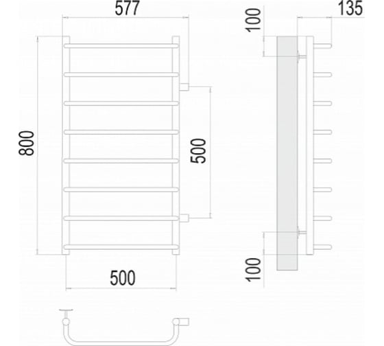 Полотенцесушитель Terminus Стандарт П8 500x800 бп500 4670078530387