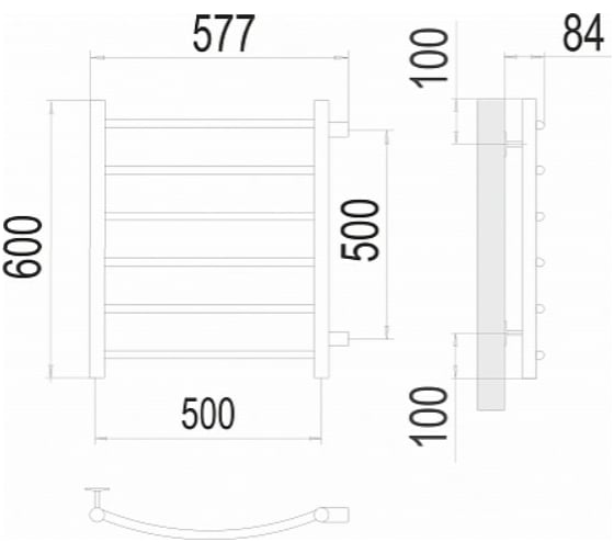 Полотенцесушитель Terminus Классик П6 500x600 бп500 4670078530219